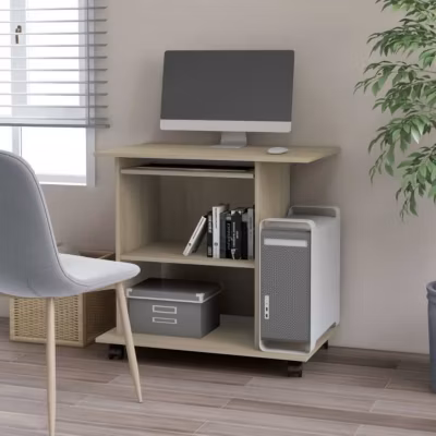 vidaXL Bureau d&rsquo;ordinateur Chêne sonoma 80x50x75 cm Aggloméré