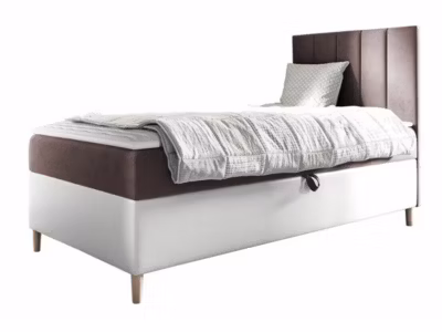 Lit continental Baltimore 170, Unique, Pourpre, Faux cuir, Disponible