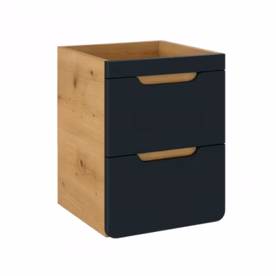 Meuble sous vasque 40cm aspect bois noir mate Aruba Cosmos