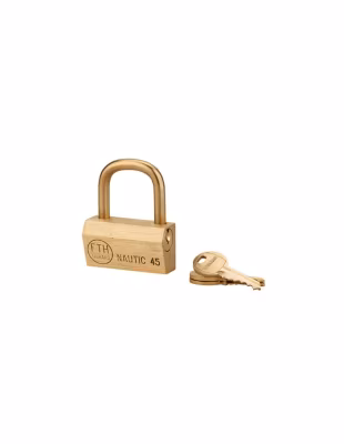 Cadenas à clé Nautic UNIKEY (achetez-en plusieurs, ouvrez avec la même clé), 45mm, anse laiton, 3 clés – THIRARD