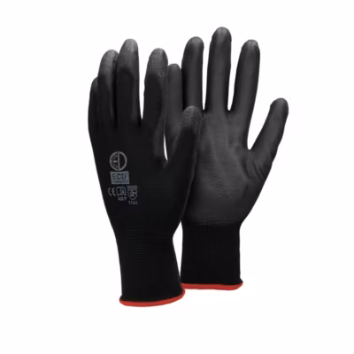 4 Paire de Gants de Travail en PU – Taille 7 – Couleur Noir – Gants de Mécanicien / Constructeurs /de Protection