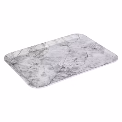 Plateau rectangulaire 33x43cm Effet marbre blanc – 5Five