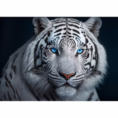 Tableau sur toile tigre regard saphir 30×45 cm Fabriqué en France