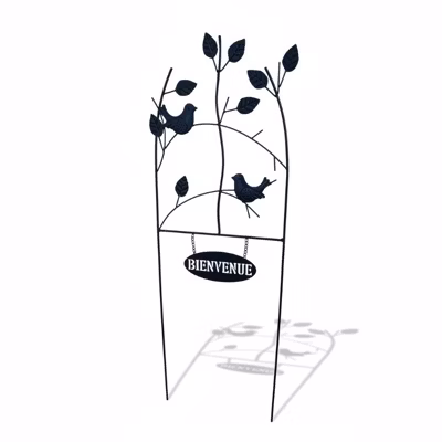 Treillage jardin fer Bienvenue 29x1x60cm
