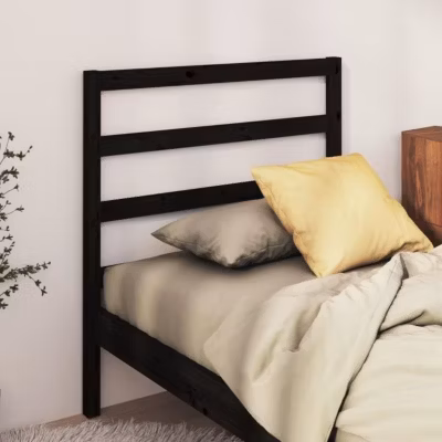 vidaXL Tête de lit Noir 81x4x100 cm Bois massif de pin 817619