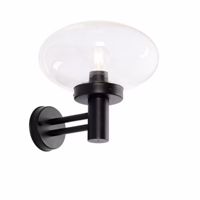 Applique murale extérieure moderne noire – Elly