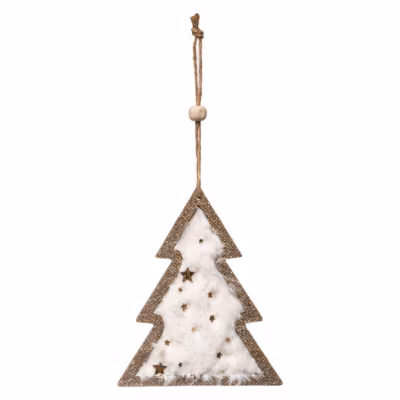Sujet de noël sapin fourrure blanc doré 12 – feeric lights & christmas