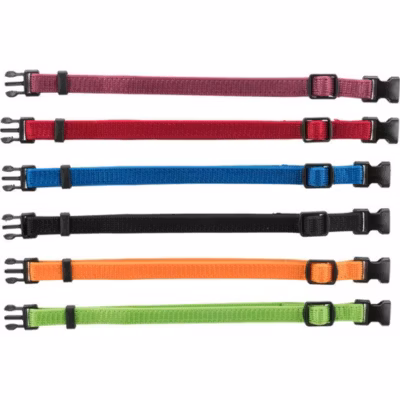 6 colliers S-M  17 à 25 cm par 10 mm pour chiot, 6 couleurs différentes