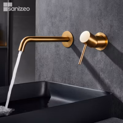 Mitigeur de Lavabo Encastré Anti-Calcaire Or Brossé IMEX MONZA GLM039/OC