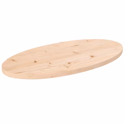 Dessus de table-Plateau de Table de Remplacement 70x35x2,5 cm bois de pin massif ovale 292456