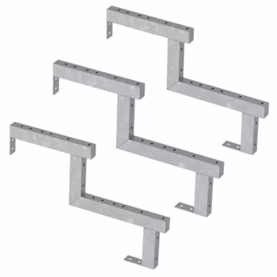 Pack 3 pièces – Limon acier galvanisé 2 marches – H 34cm – Option contremarches