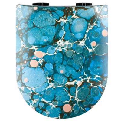 Abattant wood slim déclipsable au style pierre précieuse (47.5×36.5 cm – Bleu)