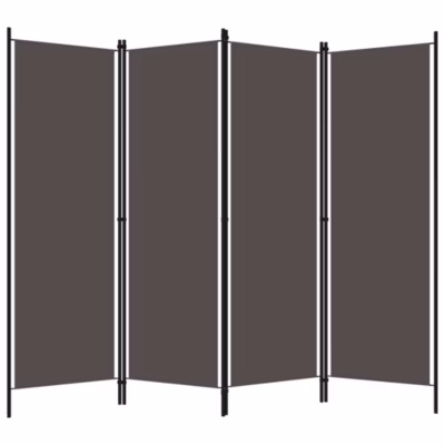 Paravent, Séparateur, Cloison de séparation 4 panneaux Anthracite 200×180 cm