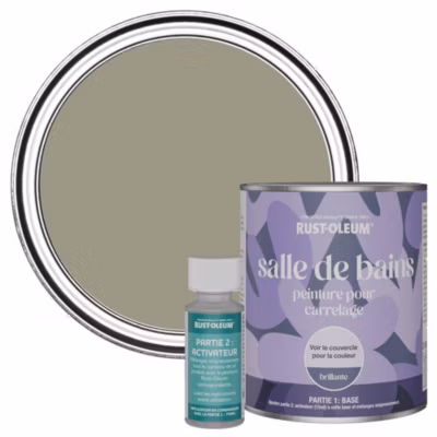Peinture Marron Résistante à l&rsquo;eau pour Carrelage de Salle de Bain, Finition Brillante – RUST-OLEUM – Racine 750ml