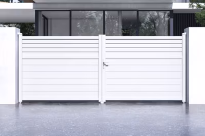 Portail battant 4m CARPATIA H.160 aluminium blanc
