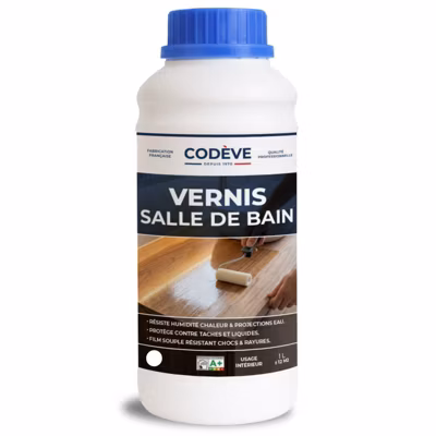 Vernis Salle De Bain – 1 L   – Codeve Bois – Pour La Protection De Votre Meuble De Salle De Bain Ou De Lavabo.