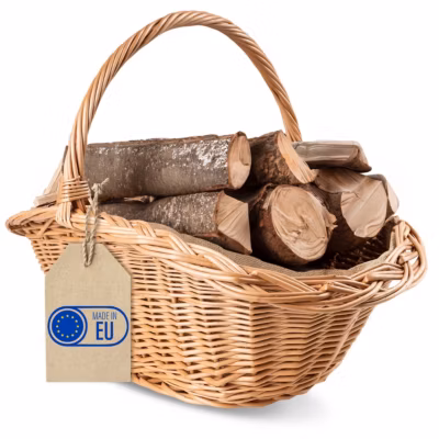 Creative Home Panier de Rangement Panier en Osier avec Poignée et Jute – 60 x 40 x 39 cm – Marron – Tissé à la Main