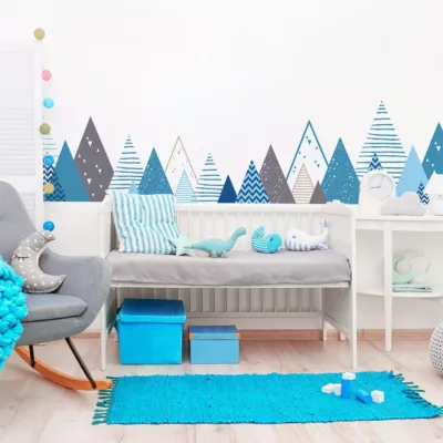 Stickers enfant montagnes scandinaves veroka 80 x 135 cm