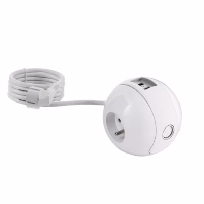 Multiprise WATTBALL + USB – Blanc – Watt and Co