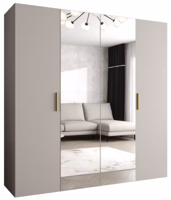 Armoire Bari 2 a portes battantes H. 202 x L.200 x P. 52, 4 portes