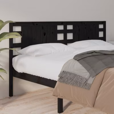 vidaXL Tête de lit Noir 206x4x100 cm Bois massif de pin 818794