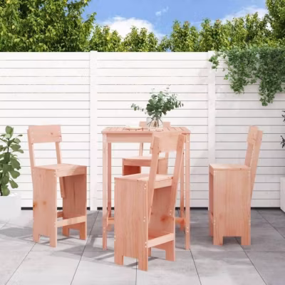 vidaXL Ensemble de bar de jardin 5 pcs bois massif de Douglas, ensemble de pub, ensemble de bar de patio, ensemble de table 315780
