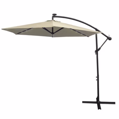 Parasol Crème 3m avec LED&rsquo;s Intégrés