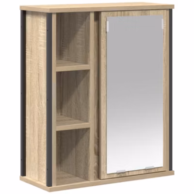 Armoire Murale Miroir de Salle de Bain, Armoire de Toilette, Meuble Salle de Bain chêne sonoma 50x21x60 cm