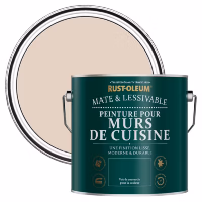 Peinture Rose Résistante aux projections et lessivable pour Murs de Cuisine, Mate – RUST-OLEUM – Pêche 2,5 L