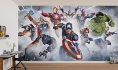 Papier peint panoramique sur intissée de Komar – Marvel Avengers Strike – Taille: 450 x 250 cm