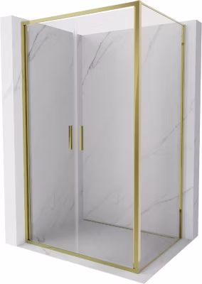 Mexen Exo cabine de douche pivotante 90 x 70 cm, transparent, or – 814-090-070-50-00