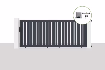 Portail coulissant électrique 3,5×1,4m VEYMONT + Motorisation RANGER C300