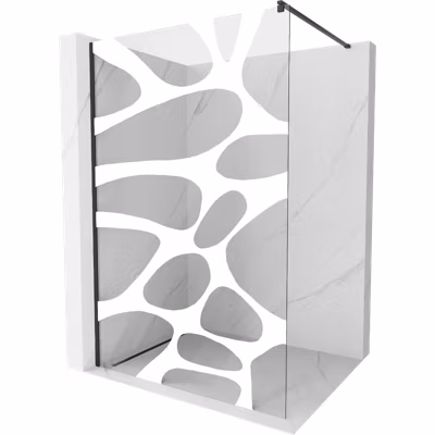 Mexen Kioto paroi de douche Walk-in 110 x 200 cm, vague blanche 8 mm, noire – 800-110-101-70-97
