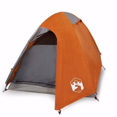 Tente de camping à dôme 2 personnes orange imperméable vidaXL