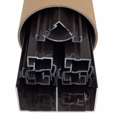 Kit de quincaillerie Styldoor en alu pour placard coulissant avec freins et balais H2.5m x L3m, 3 vantaux, finition Taupe Brun