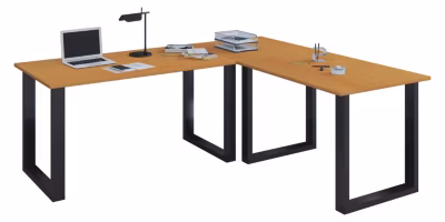 Bureau Lona H. 76 x L. 130 x P. 130 cm Noir / écriture