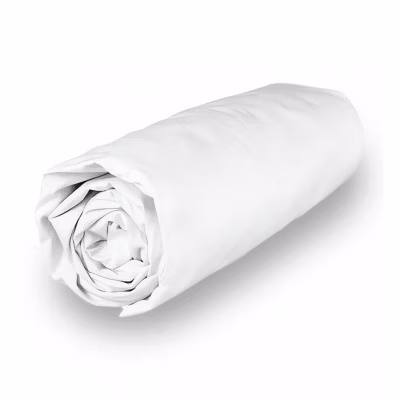 Drap housse en polycoton 140×190 cm PERCALE blanc, par Soleil d&rsquo;ocre