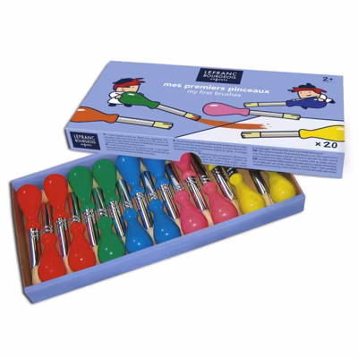 Coffret de 20 pinceaux ergonomiques – Soie de porc – Enfants – Lefranc Bourgeois