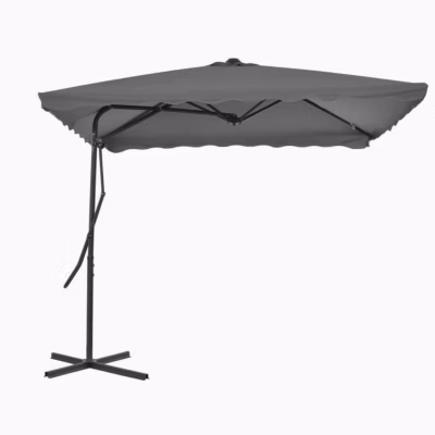 vidaXL Parasol d&rsquo;extérieur avec mât en acier 250 x 250 cm Anthracite