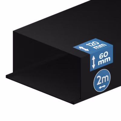 Goulotte électrique PVC 120×60 mm 2 m anthracite EDO