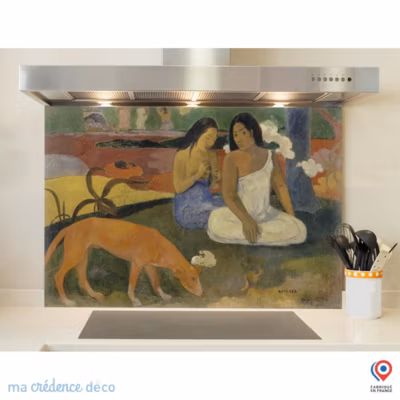 Crédence cuisine fond de hotte Paul Gauguin – Verre trempé – L 90 cm x H 50 cm – MaCrédenceDéco