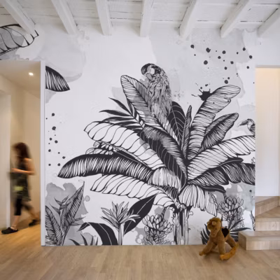 Papier peint panoramique Dans la jungle, Noir 150 x 250cm