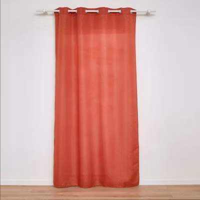 Rideau a oeillets 140 x 260 cm polyester + fils métallisés Zeline Terracotta