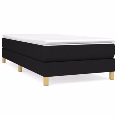 Lit simple, Lit adulte, Cadre de lit à ressorts noir 90×200 cm tissu