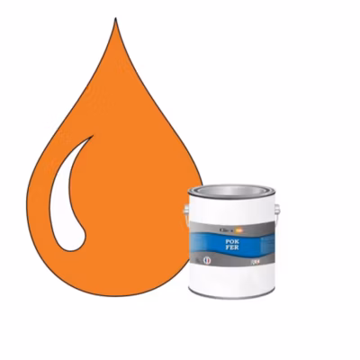 Peinture fer antirouille – Laque extérieure Semi-Brillante POK FER – 1L – RAL 2011 – Orangé Foncé