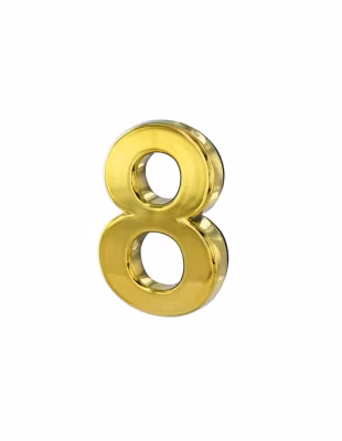 Chiffre 8 doré adhésif, ABS, H.50mm – THIRARD
