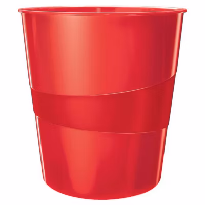 Poubelle à Papier Design en plastique solide 15 litres – Rouge
