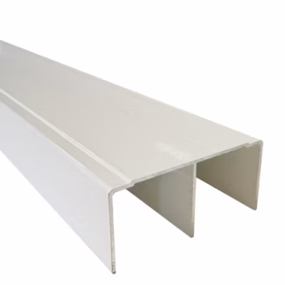 Rail haut alu pour placard coulissant – 1950mm – Laqué blanc