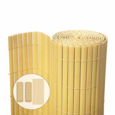 Canisse PVC brise vue ultra renforce avec attaches de fixation 90x300cm beige VOUNOT