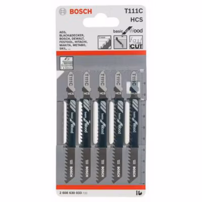 Pack de 5 lames de scie sauteuse bois T 111 C HCS – BOSCH – 2608630033